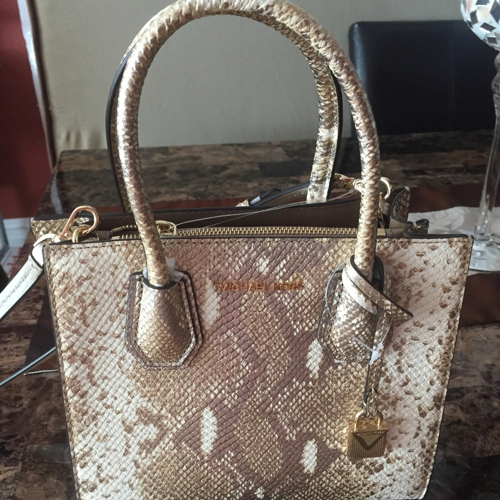 Michael Kors Beige Snakeprint Purse